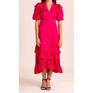 Alden Adair Bianca Midi Dress In Pink NWT Small $390